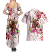 Personalized Kentucky Horse Race Couples Matching Summer Maxi Dress and Hawaiian Shirt Talk Derby To Me Derby Horse