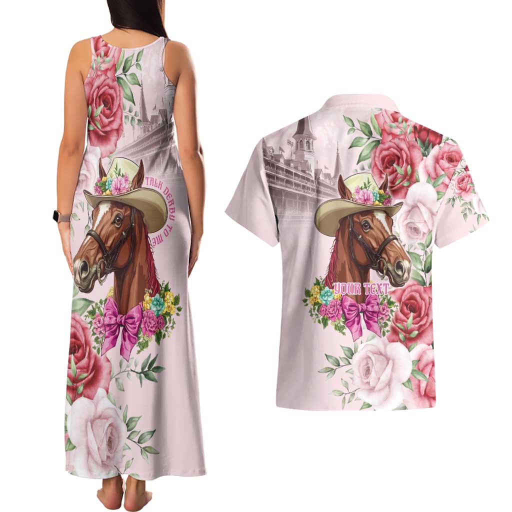 Personalized Kentucky Horse Race Couples Matching Tank Maxi Dress and Hawaiian Shirt Talk Derby To Me Derby Horse