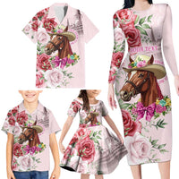 Personalized Kentucky Horse Race Family Matching Long Sleeve Bodycon Dress and Hawaiian Shirt Talk Derby To Me Derby Horse