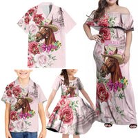 Personalized Kentucky Horse Race Family Matching Off Shoulder Maxi Dress and Hawaiian Shirt Talk Derby To Me Derby Horse