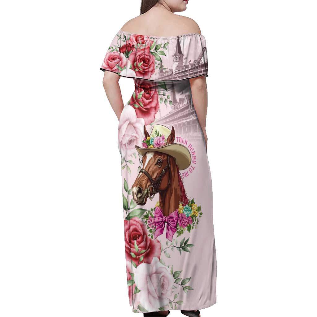 Personalized Kentucky Horse Race Family Matching Off Shoulder Maxi Dress and Hawaiian Shirt Talk Derby To Me Derby Horse