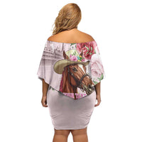Personalized Kentucky Horse Race Family Matching Off Shoulder Short Dress and Hawaiian Shirt Talk Derby To Me Derby Horse