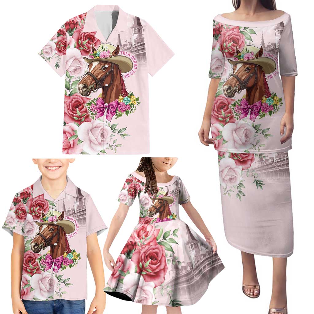 Personalized Kentucky Horse Race Family Matching Puletasi and Hawaiian Shirt Talk Derby To Me Derby Horse