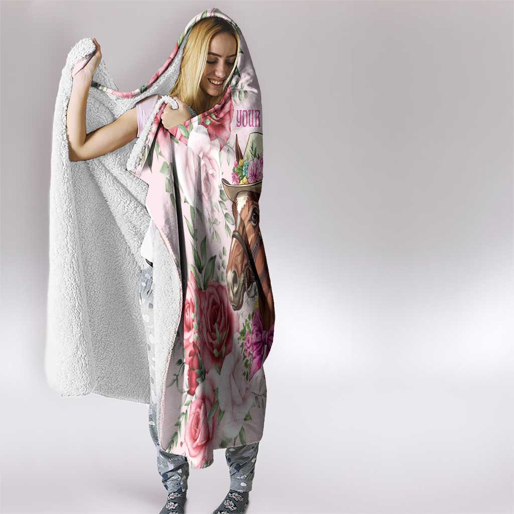 Personalized Kentucky Horse Race Hooded Blanket Talk Derby To Me Derby Horse