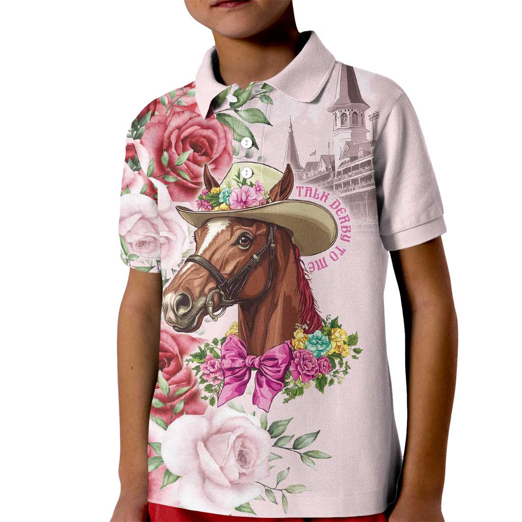 Personalized Kentucky Horse Race Kid Polo Shirt Talk Derby To Me Derby Horse
