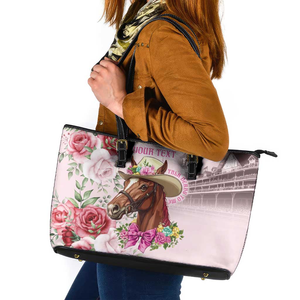 Personalized Kentucky Horse Race Leather Tote Bag Talk Derby To Me Derby Horse