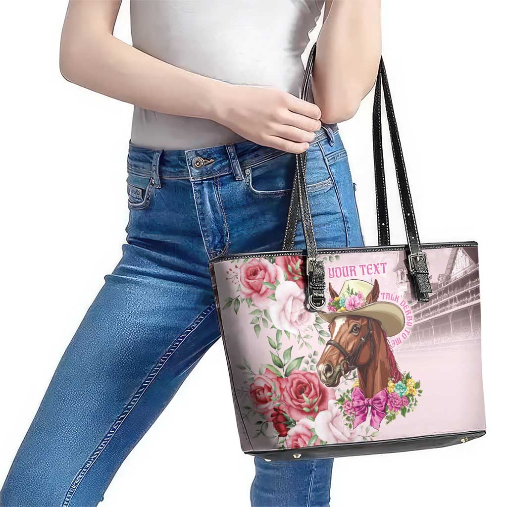 Personalized Kentucky Horse Race Leather Tote Bag Talk Derby To Me Derby Horse