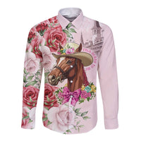 Personalized Kentucky Horse Race Long Sleeve Button Shirt Talk Derby To Me Derby Horse