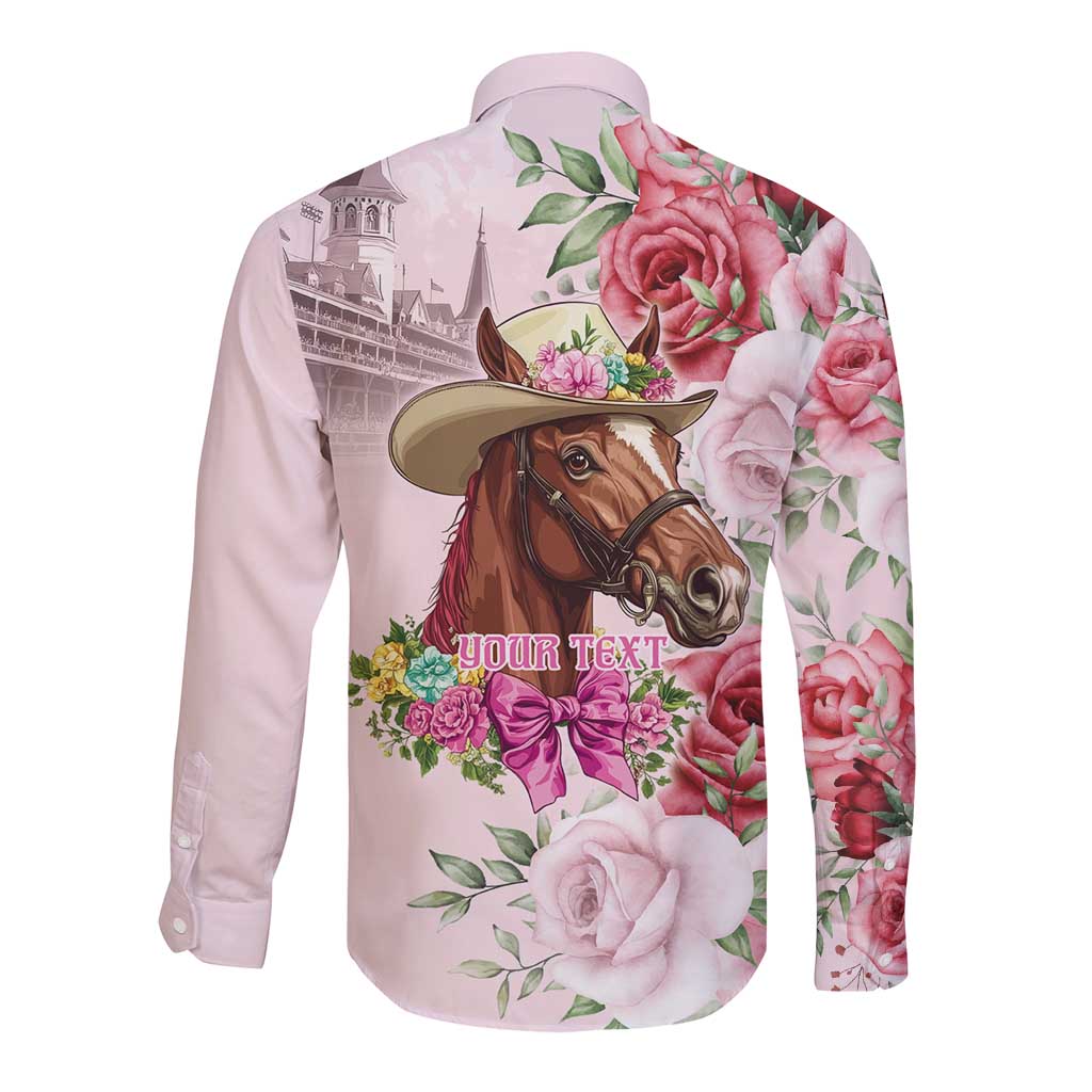 Personalized Kentucky Horse Race Long Sleeve Button Shirt Talk Derby To Me Derby Horse