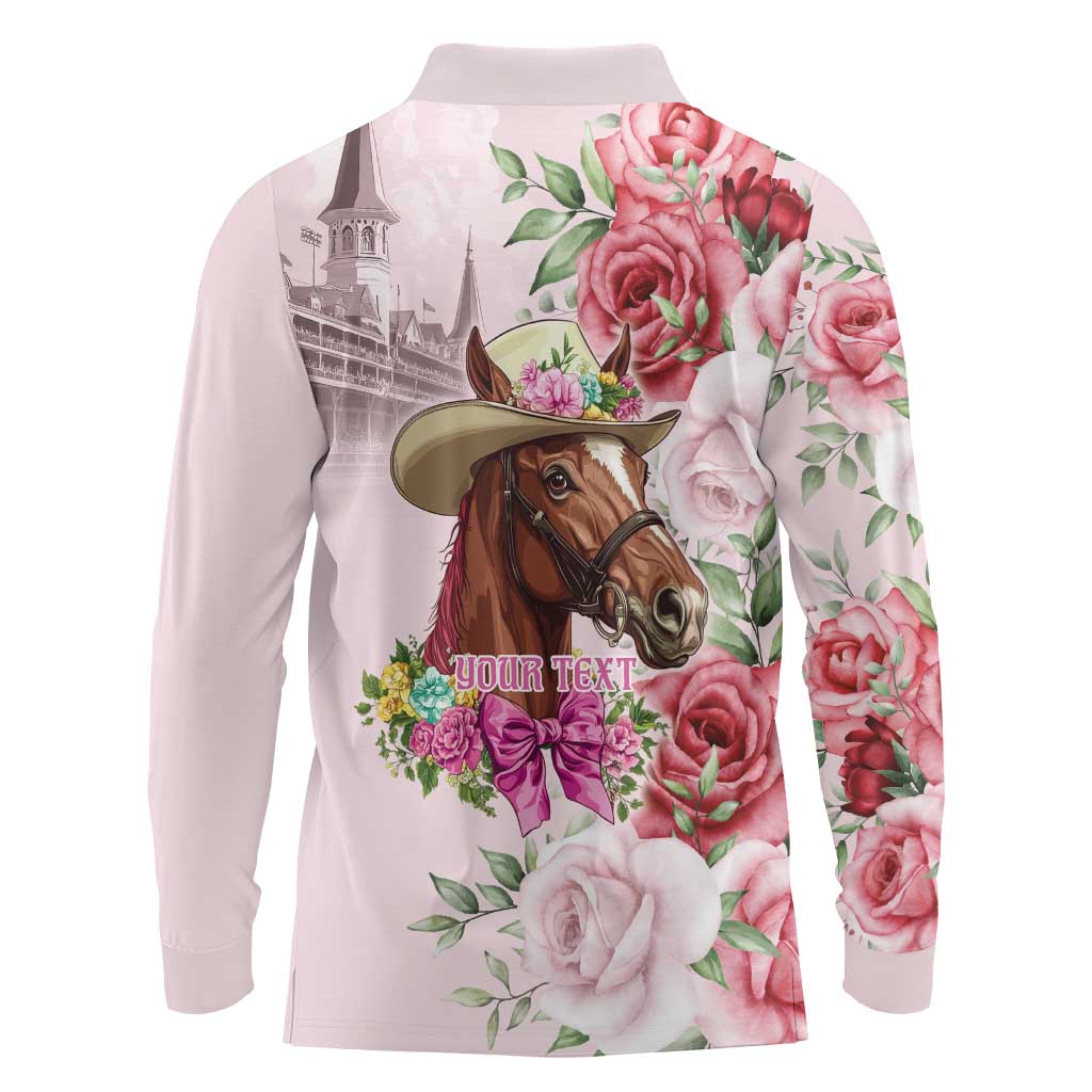 Personalized Kentucky Horse Race Long Sleeve Polo Shirt Talk Derby To Me Derby Horse