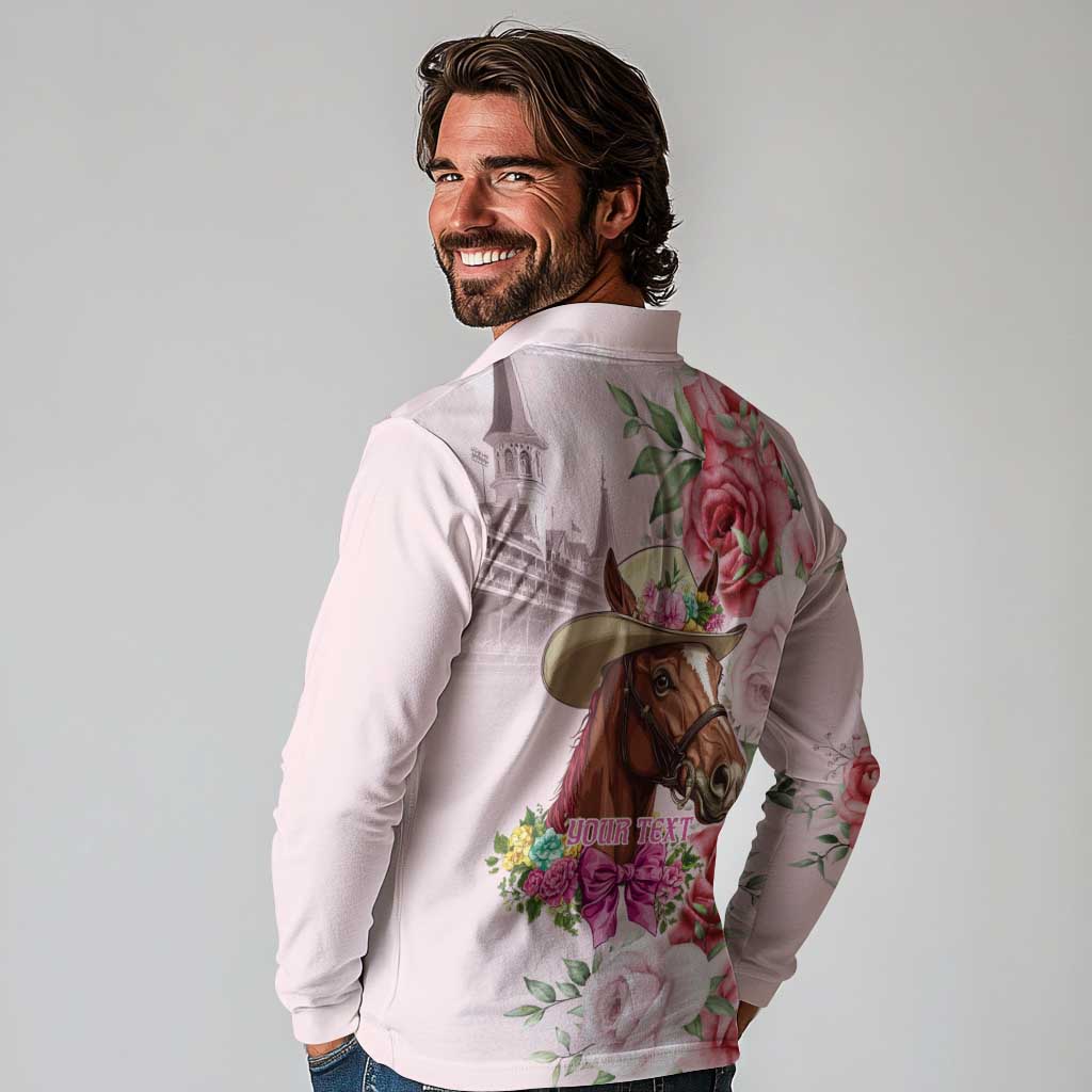 Personalized Kentucky Horse Race Long Sleeve Polo Shirt Talk Derby To Me Derby Horse