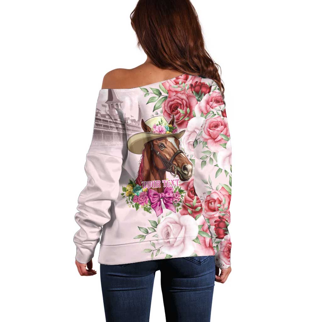 Personalized Kentucky Horse Race Off Shoulder Sweater Talk Derby To Me Derby Horse