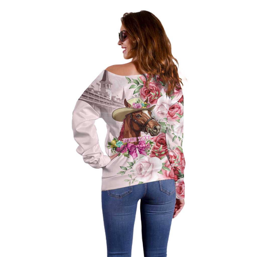 Personalized Kentucky Horse Race Off Shoulder Sweater Talk Derby To Me Derby Horse