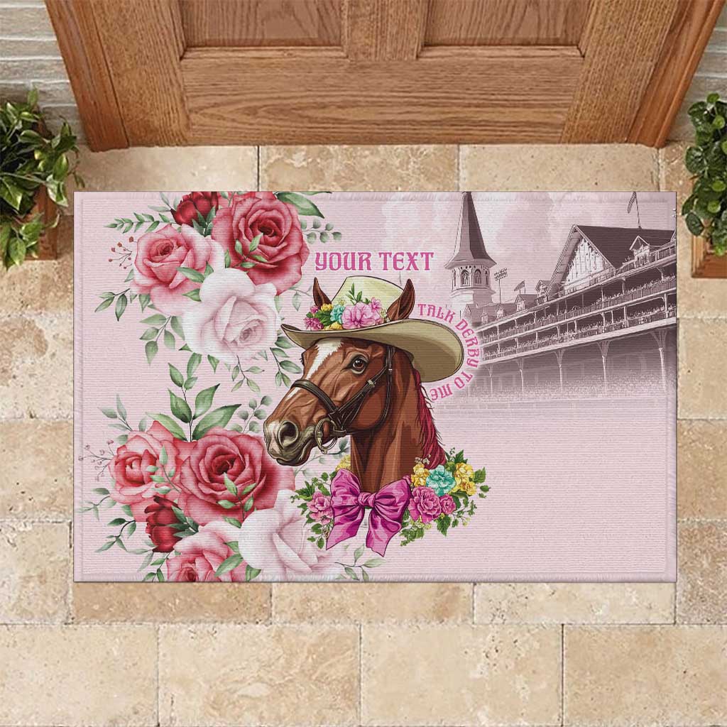 Personalized Kentucky Horse Race Rubber Doormat Talk Derby To Me Derby Horse