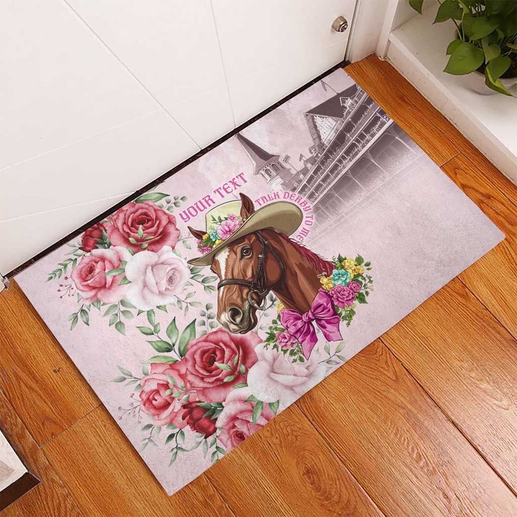 Personalized Kentucky Horse Race Rubber Doormat Talk Derby To Me Derby Horse