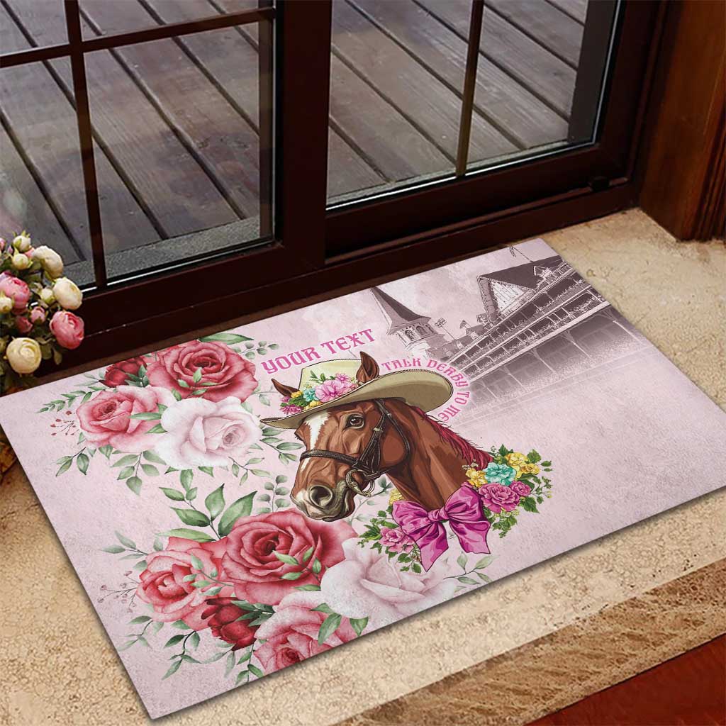Personalized Kentucky Horse Race Rubber Doormat Talk Derby To Me Derby Horse