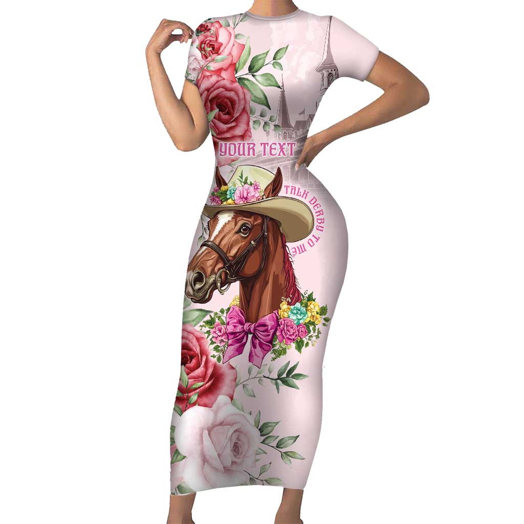 Personalized Kentucky Horse Race Short Sleeve Bodycon Dress Talk Derby To Me Derby Horse