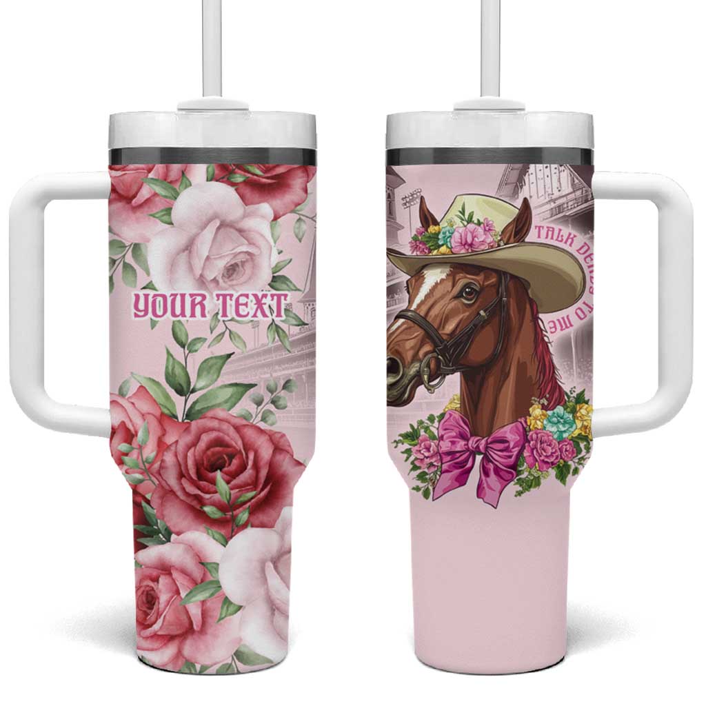 Personalized Kentucky Horse Race Tumbler With Handle Talk Derby To Me Derby Horse