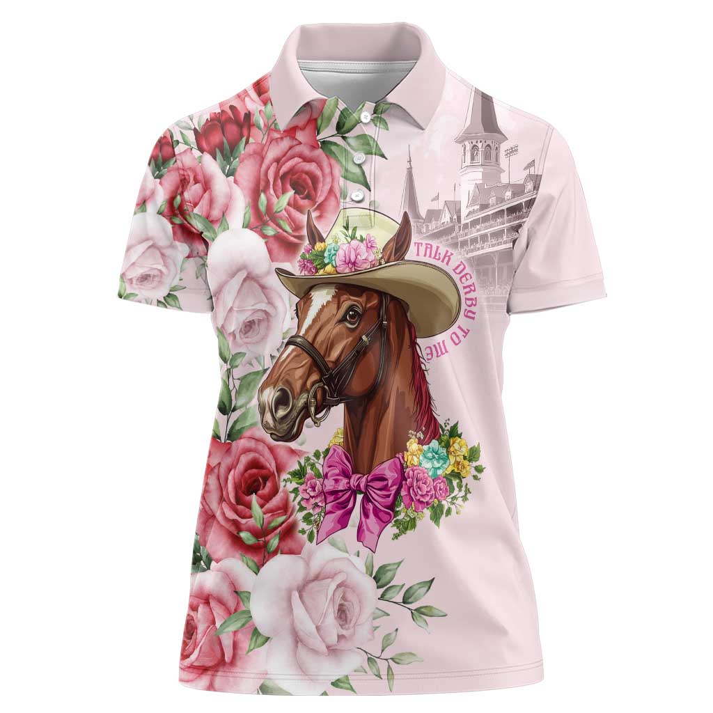Personalized Kentucky Horse Race Women Polo Shirt Talk Derby To Me Derby Horse