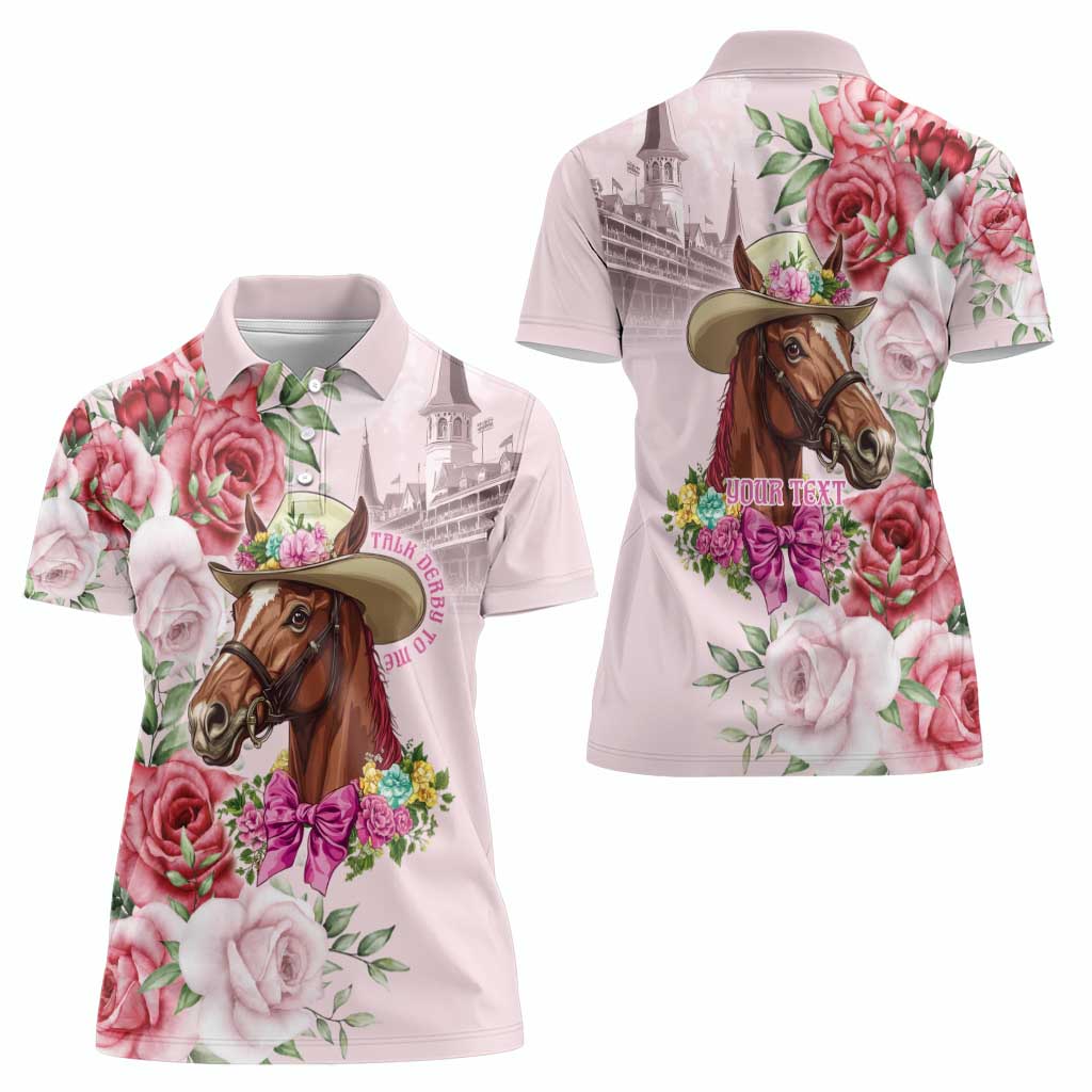 Personalized Kentucky Horse Race Women Polo Shirt Talk Derby To Me Derby Horse