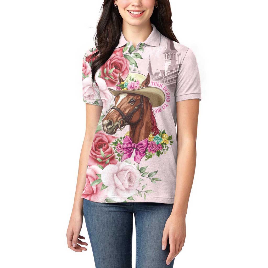 Personalized Kentucky Horse Race Women Polo Shirt Talk Derby To Me Derby Horse