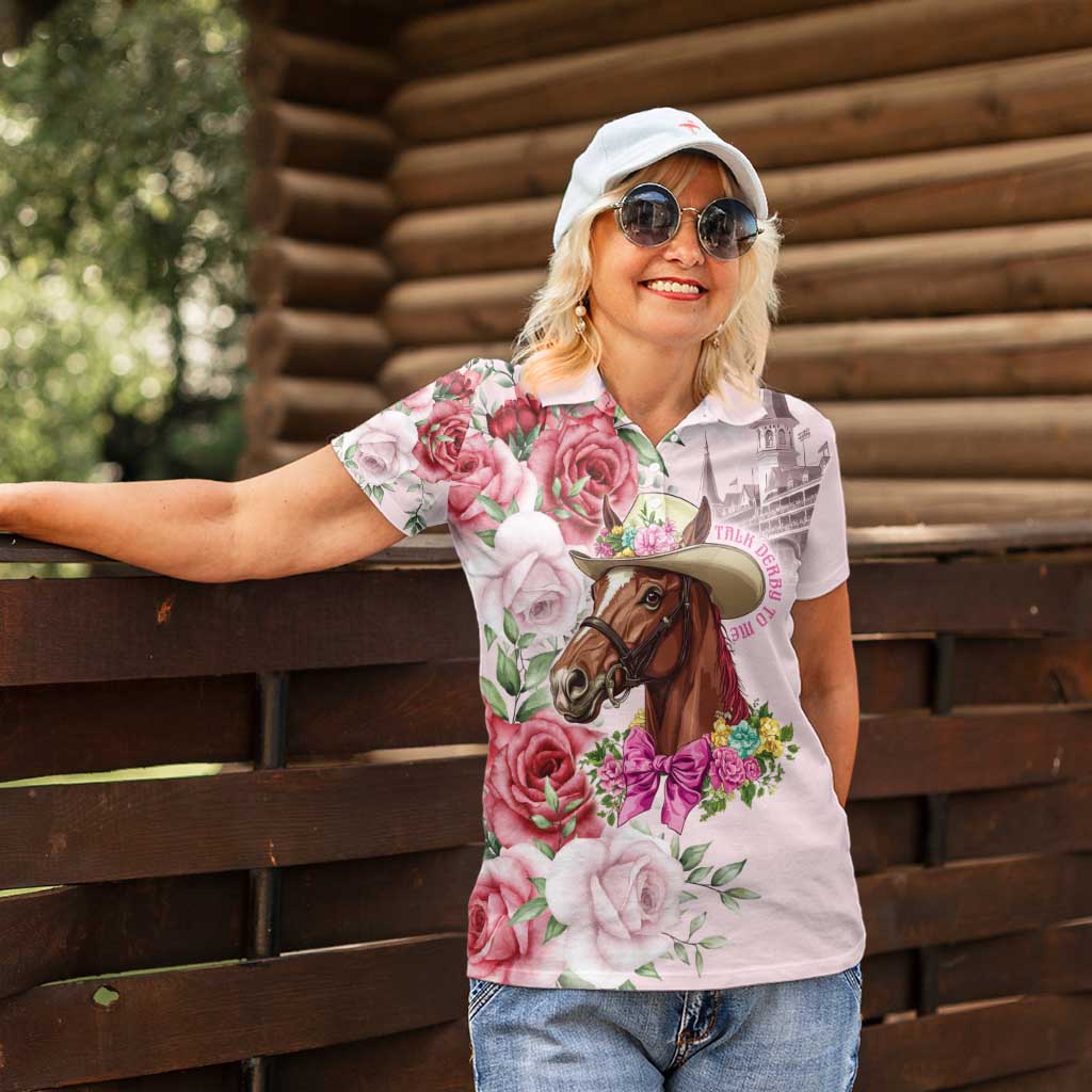 Personalized Kentucky Horse Race Women Polo Shirt Talk Derby To Me Derby Horse