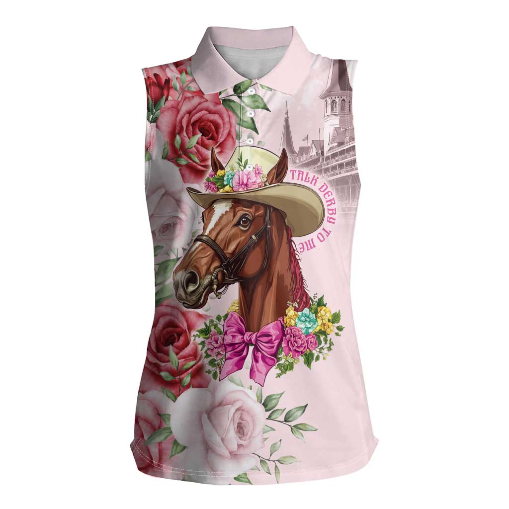 Personalized Kentucky Horse Race Women Sleeveless Polo Shirt Talk Derby To Me Derby Horse