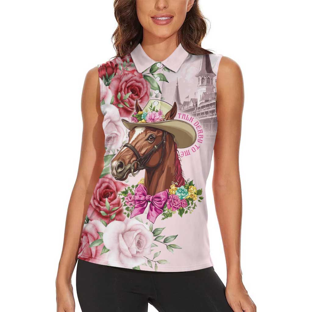 Personalized Kentucky Horse Race Women Sleeveless Polo Shirt Talk Derby To Me Derby Horse