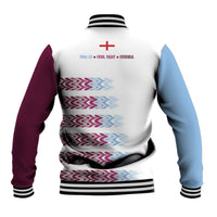 English European Football Baseball Jacket Sublimation Blue Maroon Stripes Effect