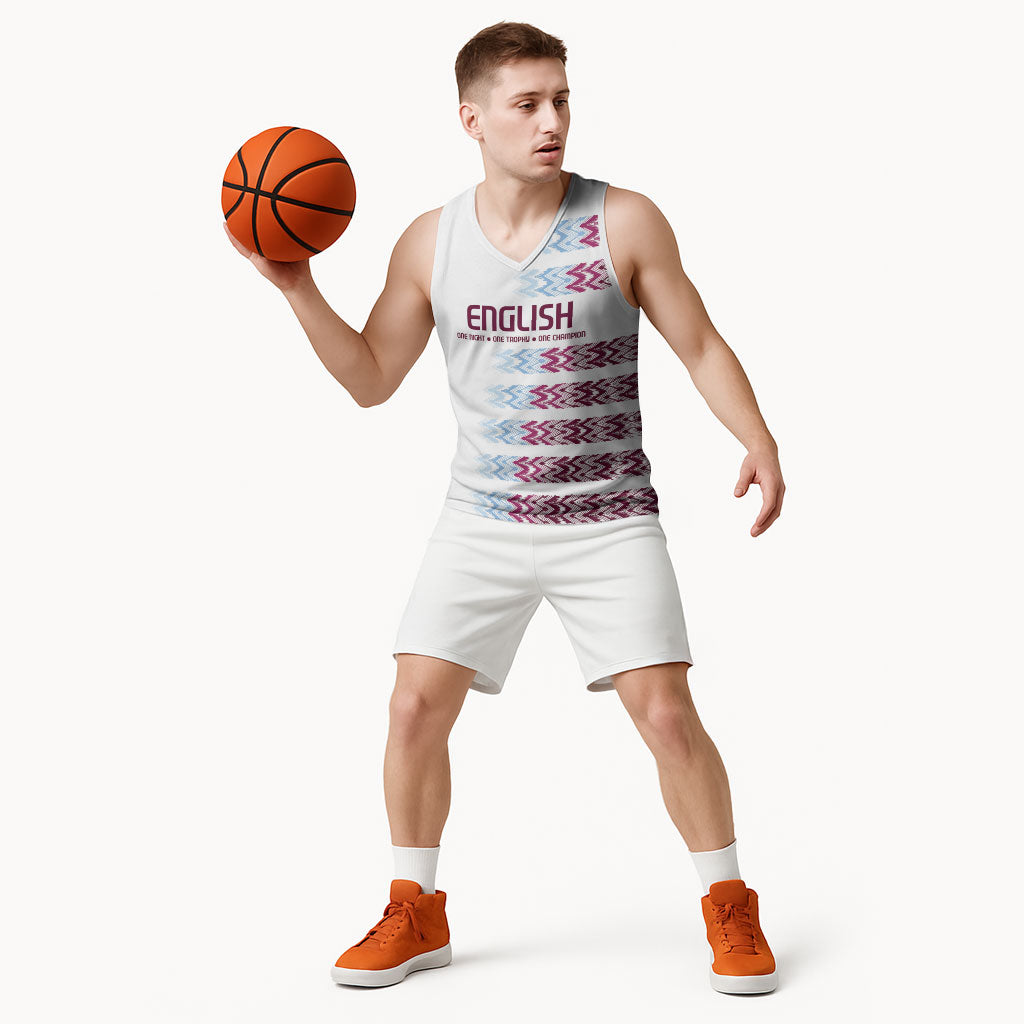English European Football Basketball Jersey Sublimation Blue Maroon Stripes Effect