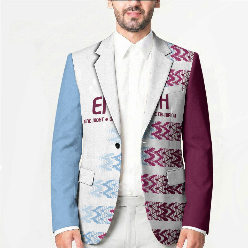 English European Football Blazer Sublimation Blue Maroon Stripes Effect