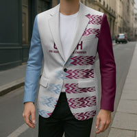 English European Football Blazer Sublimation Blue Maroon Stripes Effect