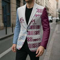 English European Football Blazer Sublimation Blue Maroon Stripes Effect