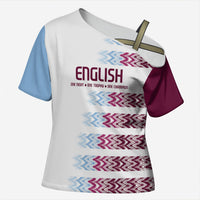 English European Football Cross Shoulder Shirt Sublimation Blue Maroon Stripes Effect