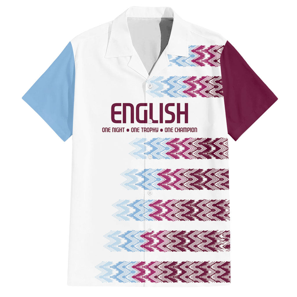 English European Football Hawaiian Shirt Sublimation Blue Maroon Stripes Effect