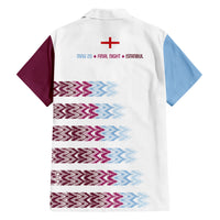 English European Football Hawaiian Shirt Sublimation Blue Maroon Stripes Effect