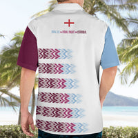 English European Football Hawaiian Shirt Sublimation Blue Maroon Stripes Effect