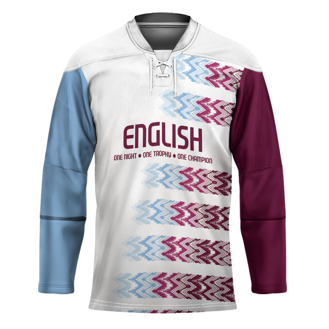 English European Football Hockey Jersey Sublimation Blue Maroon Stripes Effect