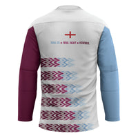 English European Football Hockey Jersey Sublimation Blue Maroon Stripes Effect