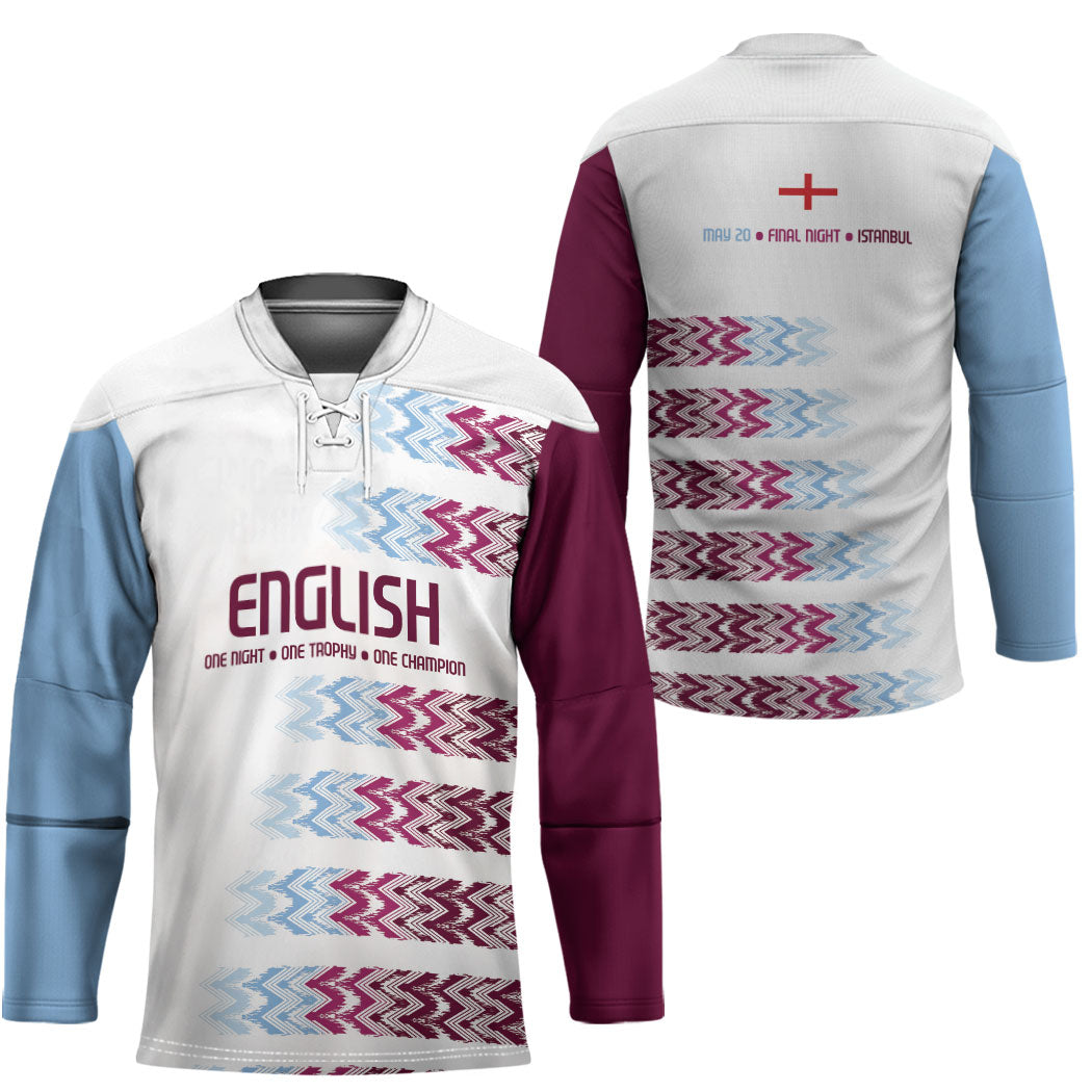 English European Football Hockey Jersey Sublimation Blue Maroon Stripes Effect