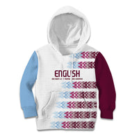 English European Football Kid Hoodie Sublimation Blue Maroon Stripes Effect