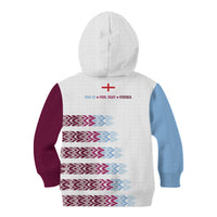 English European Football Kid Hoodie Sublimation Blue Maroon Stripes Effect