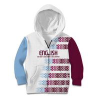 English European Football Kid Hoodie Sublimation Blue Maroon Stripes Effect