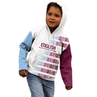 English European Football Kid Hoodie Sublimation Blue Maroon Stripes Effect
