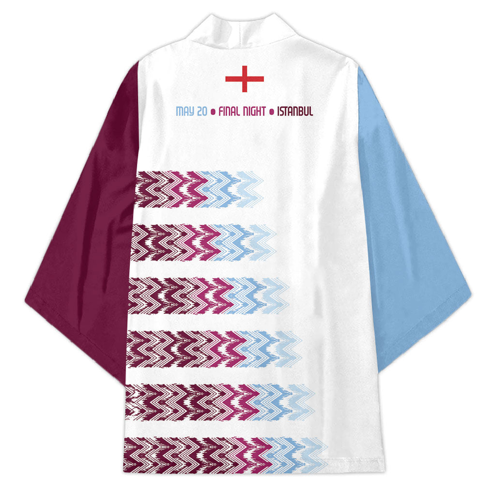English European Football Kimono Sublimation Blue Maroon Stripes Effect