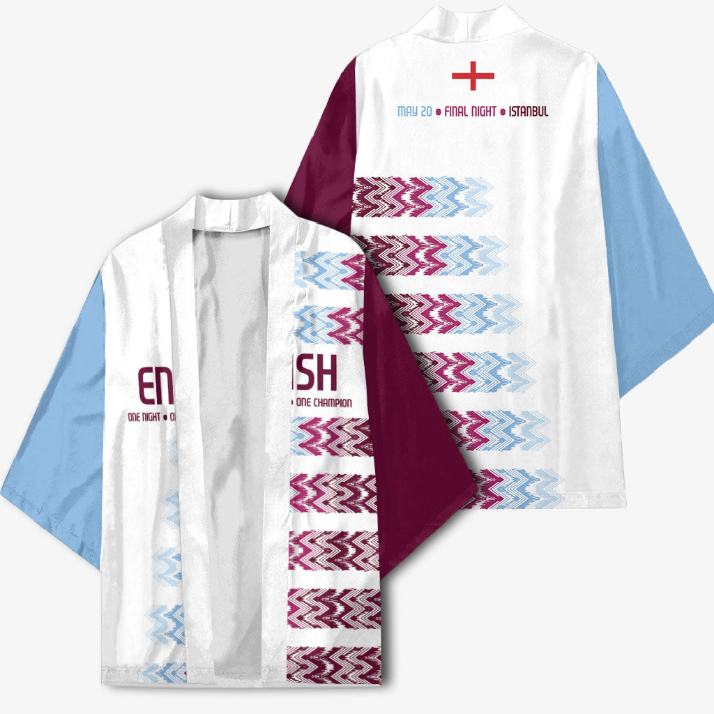 English European Football Kimono Sublimation Blue Maroon Stripes Effect