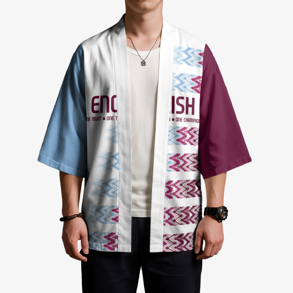 English European Football Kimono Sublimation Blue Maroon Stripes Effect