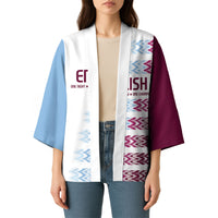 English European Football Kimono Sublimation Blue Maroon Stripes Effect