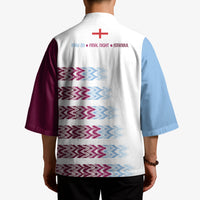 English European Football Kimono Sublimation Blue Maroon Stripes Effect