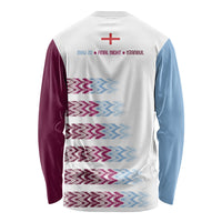 English European Football Long Sleeve Shirt Sublimation Blue Maroon Stripes Effect